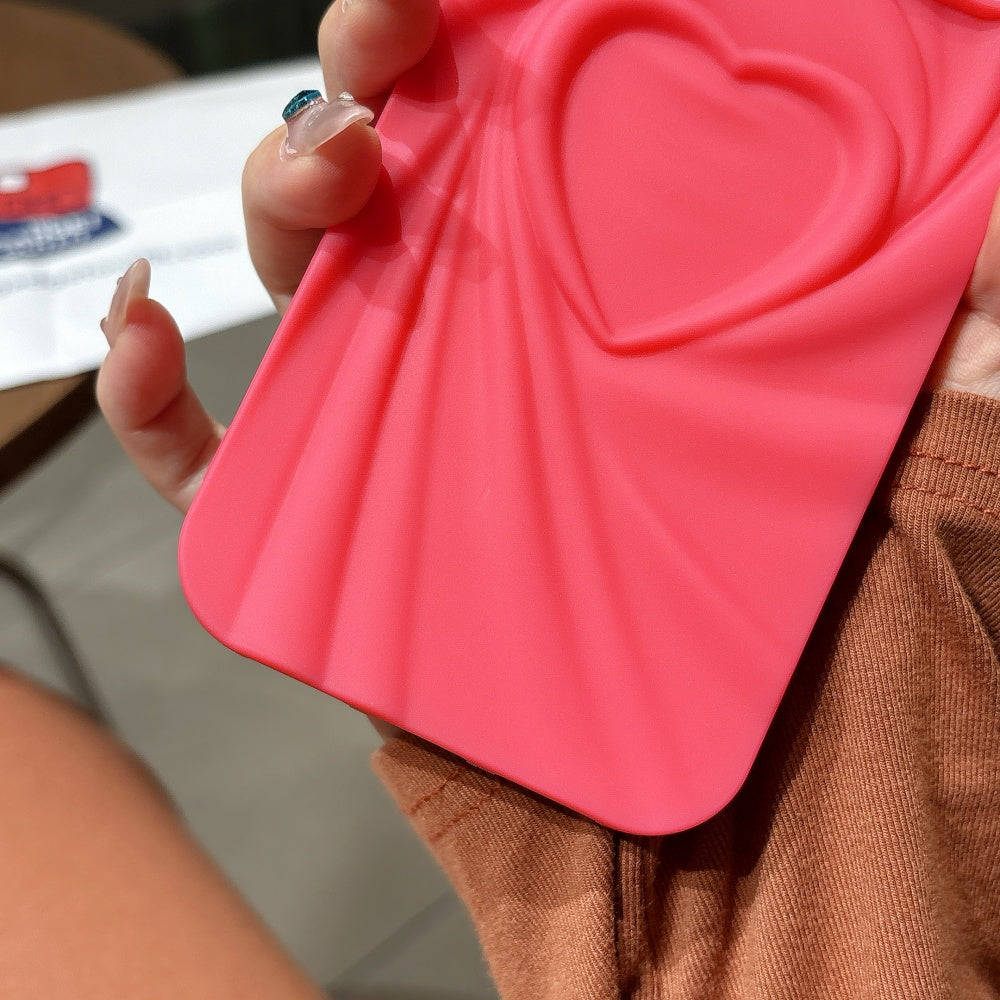 Candy Heart Wave iPhone Case – Playful Pink Aesthetic Phone Cover