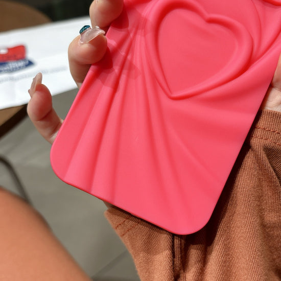 Candy Heart Wave iPhone Case – Playful Pink Aesthetic Phone Cover