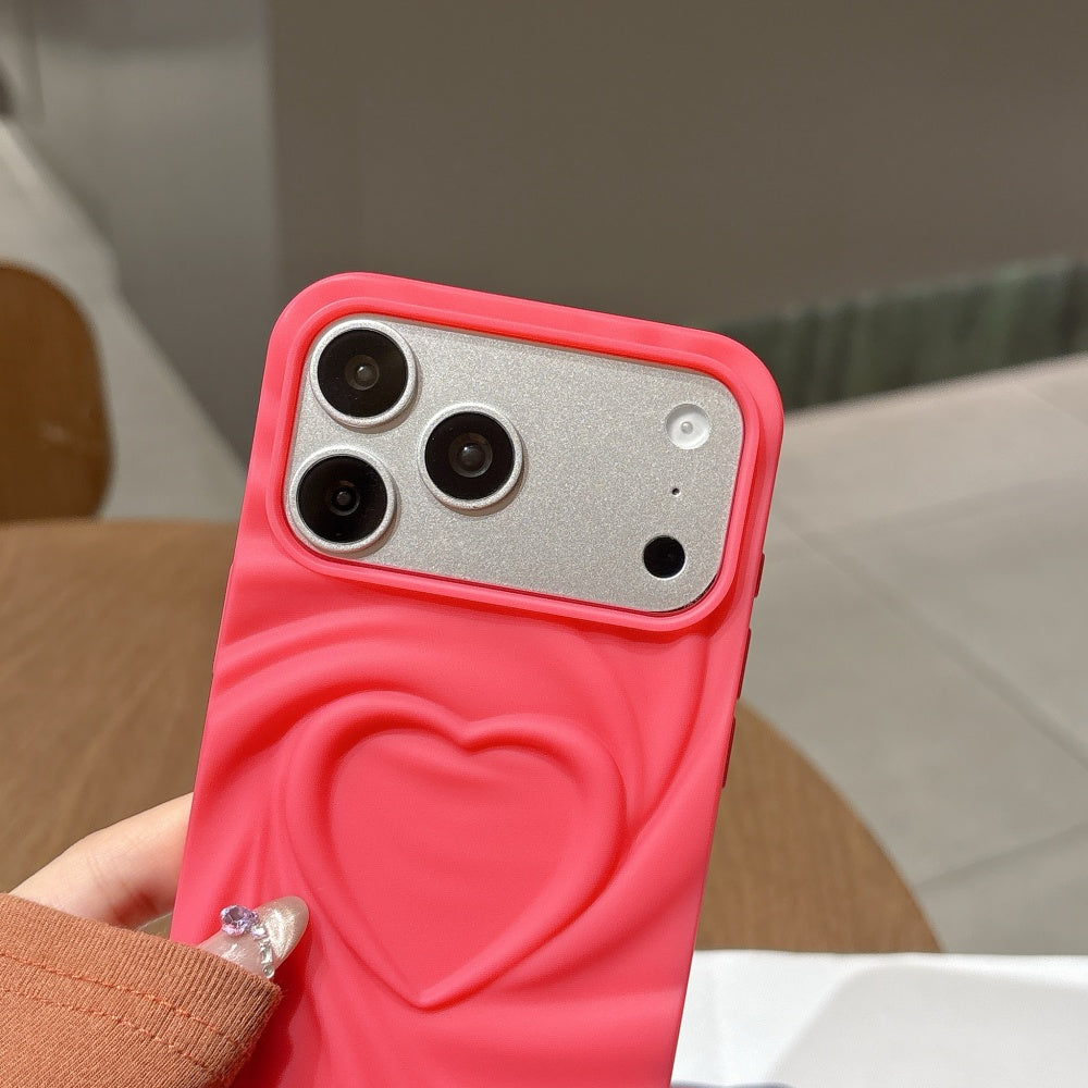 Candy Heart Wave iPhone Case – Playful Pink Aesthetic Phone Cover