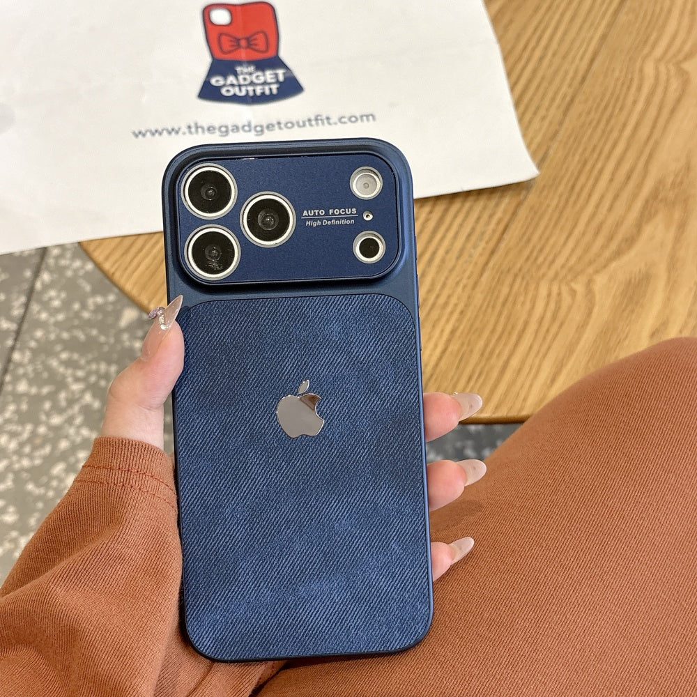 Ocean Blue Fabric iPhone Case – Modern Texture with Premium Look