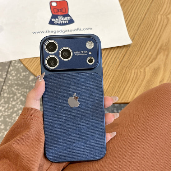 Ocean Blue Fabric iPhone Case – Modern Texture with Premium Look