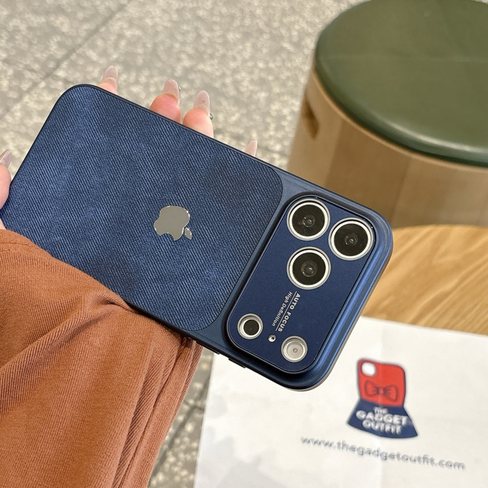 Ocean Blue Fabric iPhone Case – Modern Texture with Premium Look