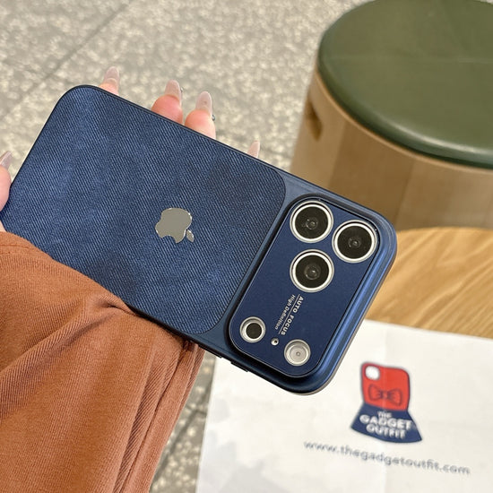 Ocean Blue Fabric iPhone Case – Modern Texture with Premium Look