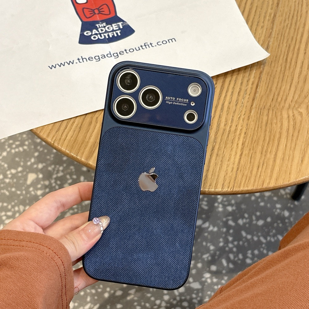 Ocean Blue Fabric iPhone Case – Modern Texture with Premium Look
