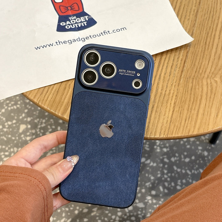 Ocean Blue Fabric iPhone Case – Modern Texture with Premium Look