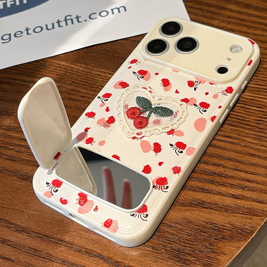 Cute Cherry Phone Case with Stand – Stylish Protective iPhone Cover