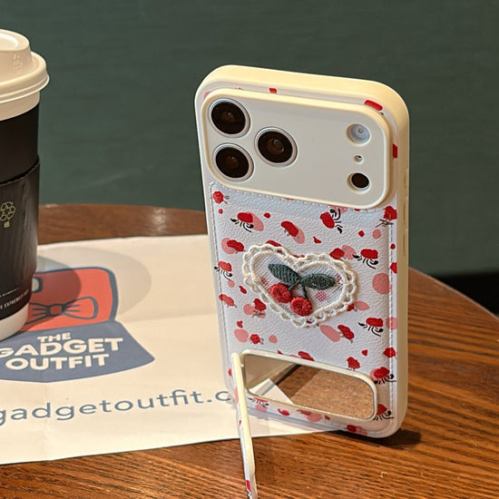 Cute Cherry Phone Case with Stand – Stylish Protective iPhone Cover