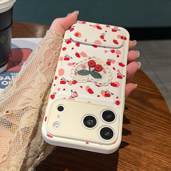 Cute Cherry Phone Case with Stand – Stylish Protective iPhone Cover