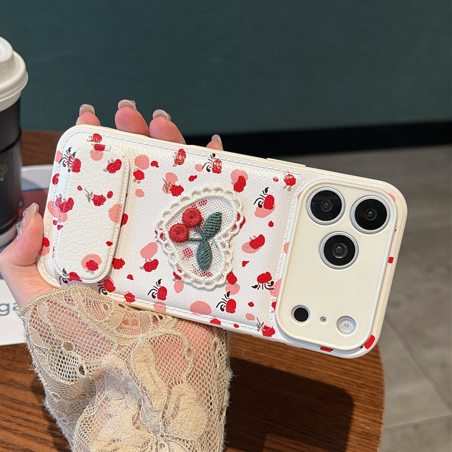 Cute Cherry Phone Case with Stand – Stylish Protective iPhone Cover