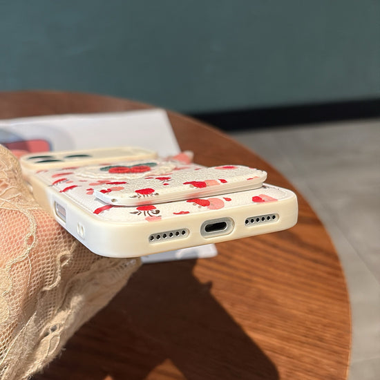 Cute Cherry Phone Case with Stand – Stylish Protective iPhone Cover