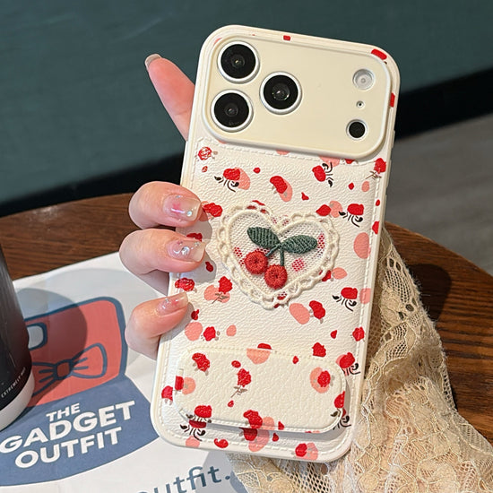 Cute Cherry Phone Case with Stand – Stylish Protective iPhone Cover