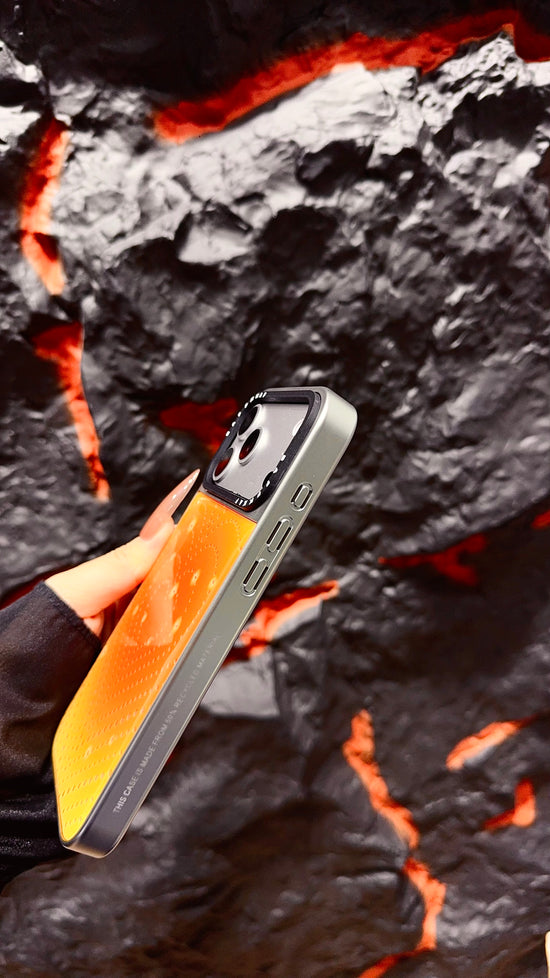 Orange Ombre Heart iPhone Case with Stud Design | Statement Phone Cover