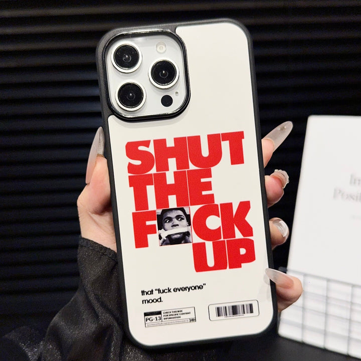 Bold “Shut The F*ck Up” Graphic iPhone Case – Trendy Minimalist Protective Cover