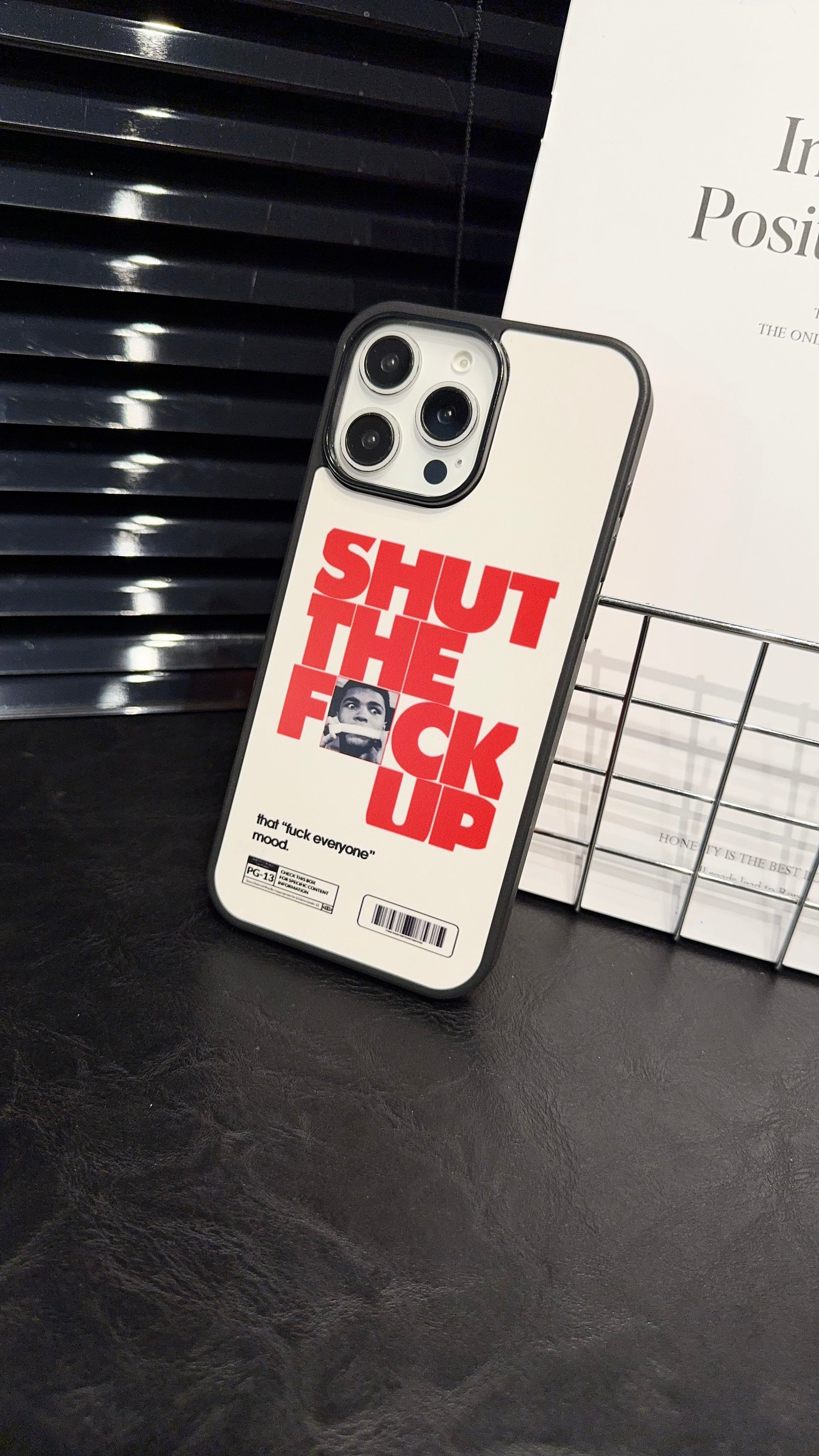 Bold “Shut The F*ck Up” Graphic iPhone Case – Trendy Minimalist Protective Cover