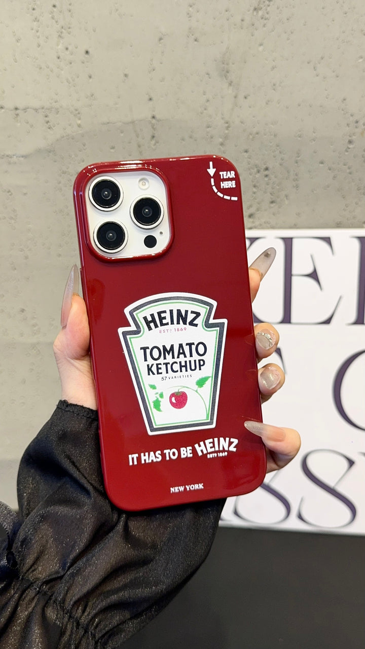 Red Glossy Ketchup Bottle iPhone Case – Fun & Trendy Food-Inspired Protective Cover