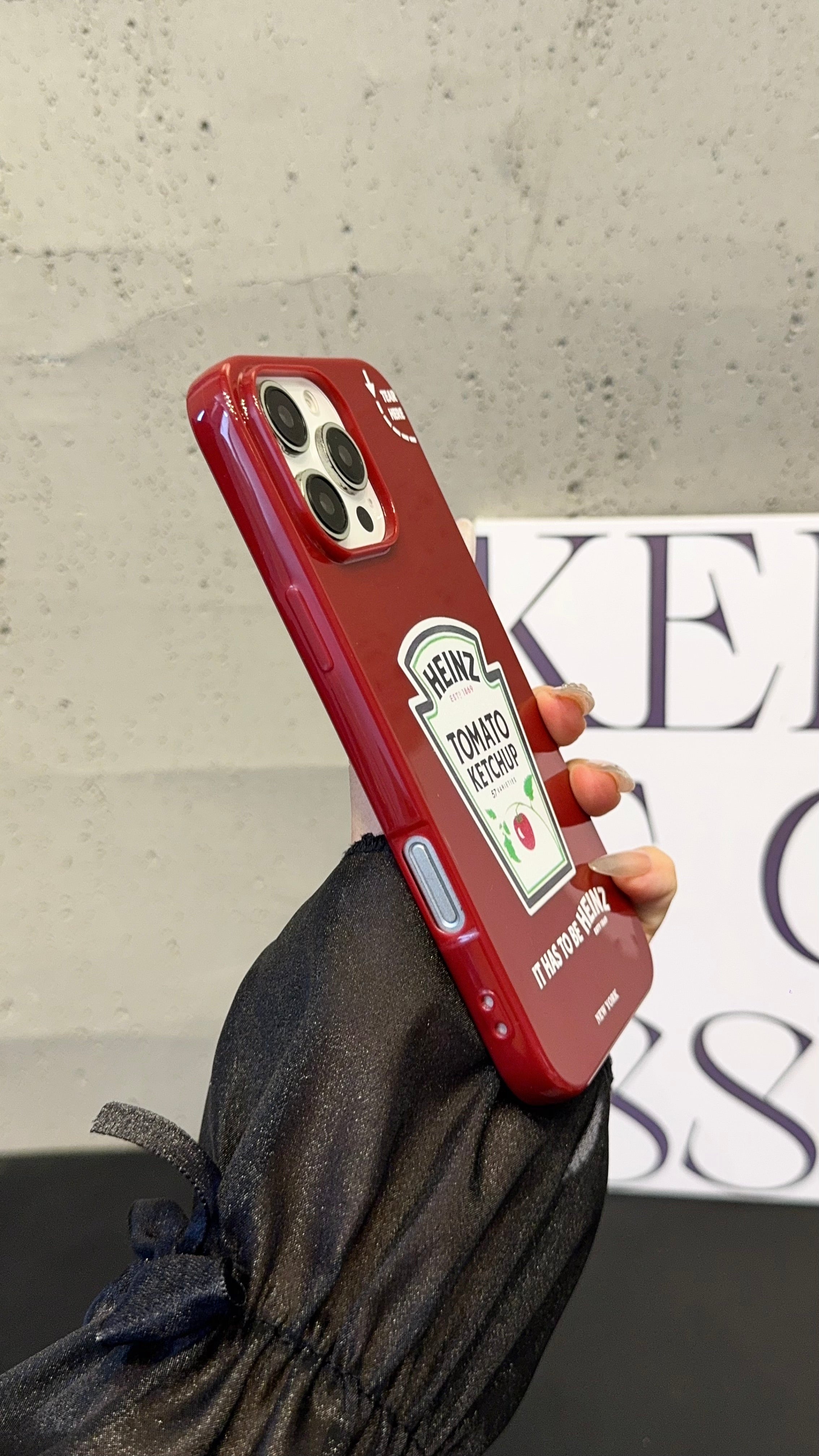 Red Glossy Ketchup Bottle iPhone Case – Fun & Trendy Food-Inspired Protective Cover