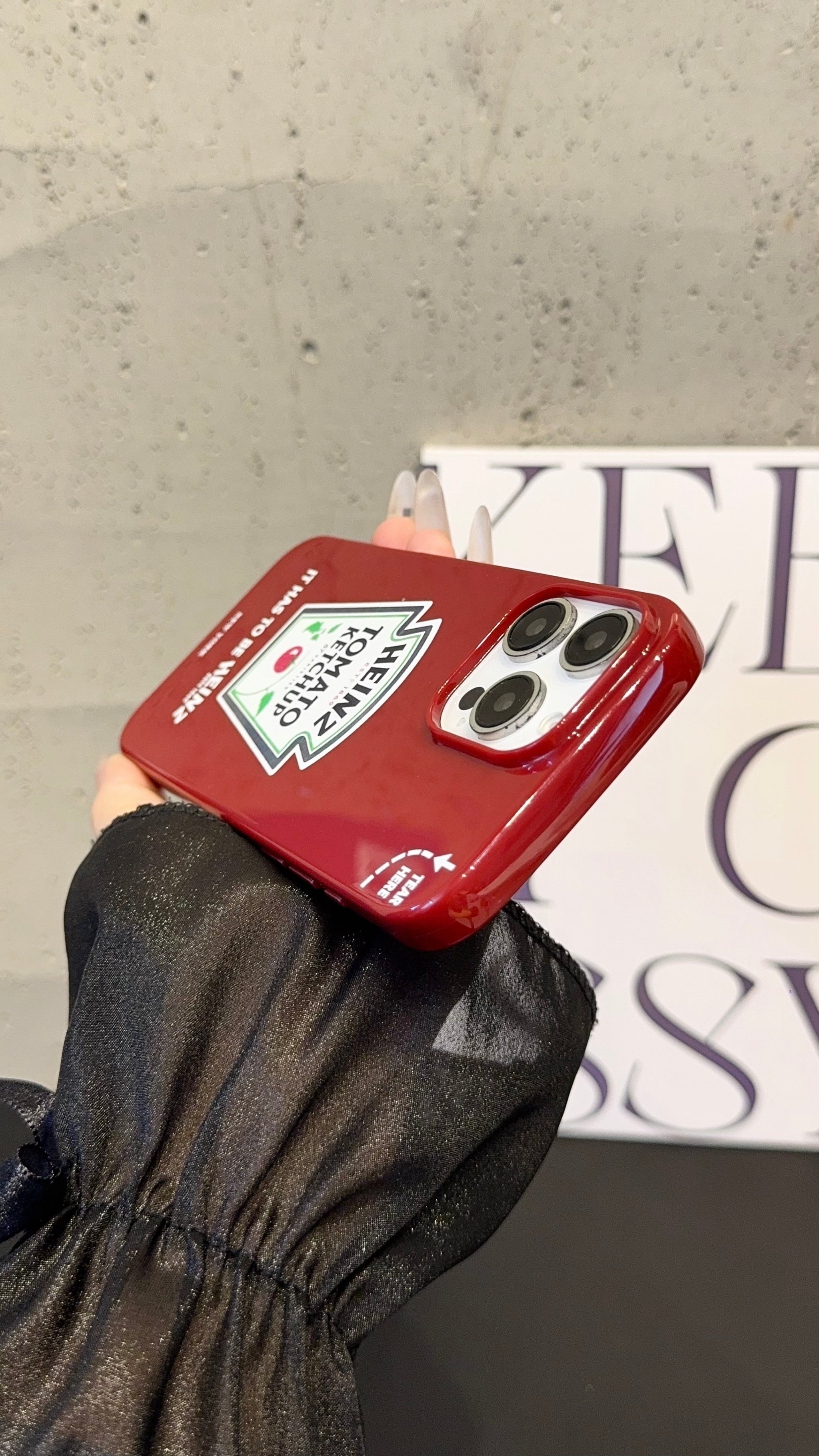 Red Glossy Ketchup Bottle iPhone Case – Fun & Trendy Food-Inspired Protective Cover