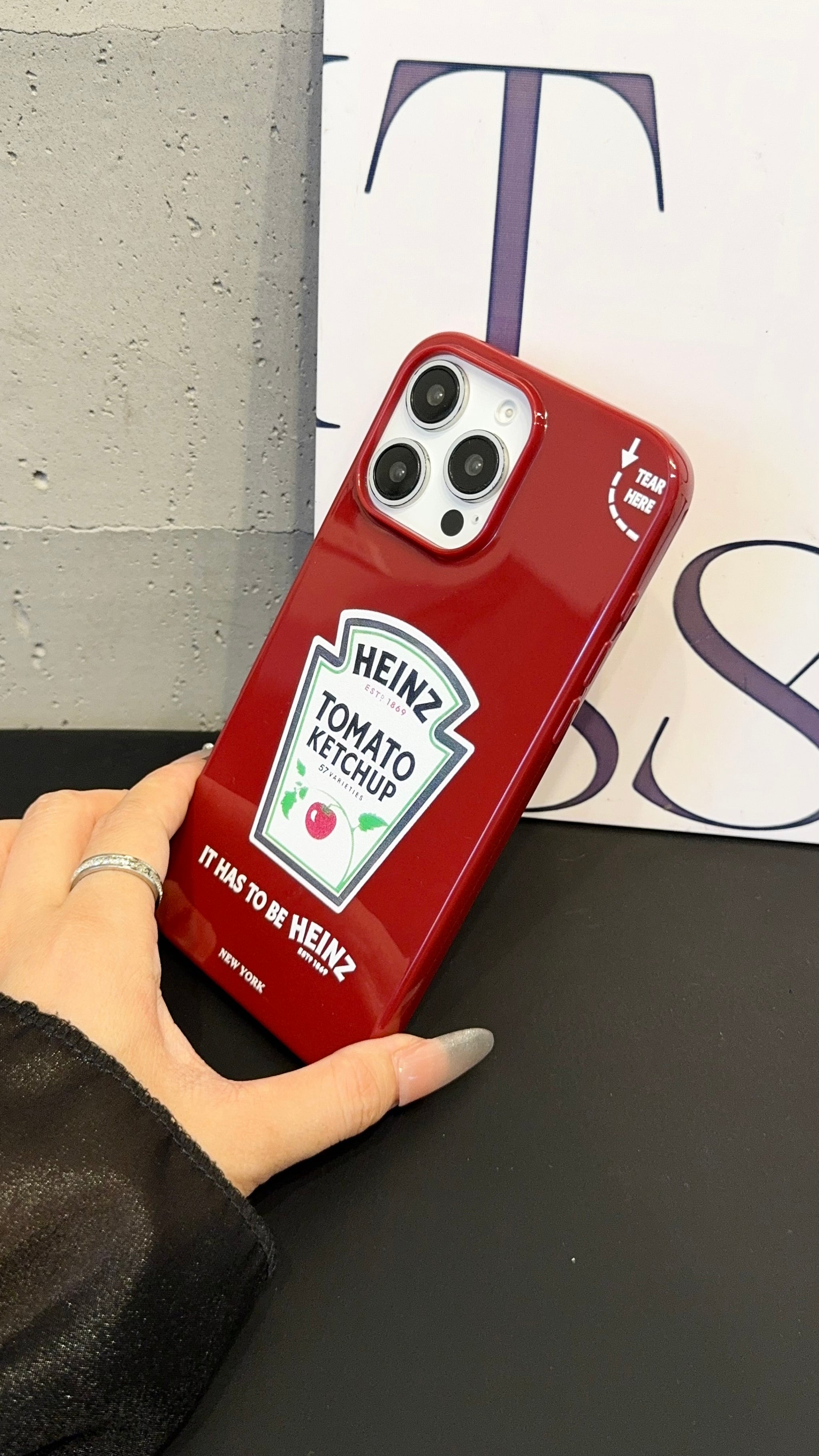 Red Glossy Ketchup Bottle iPhone Case – Fun & Trendy Food-Inspired Protective Cover