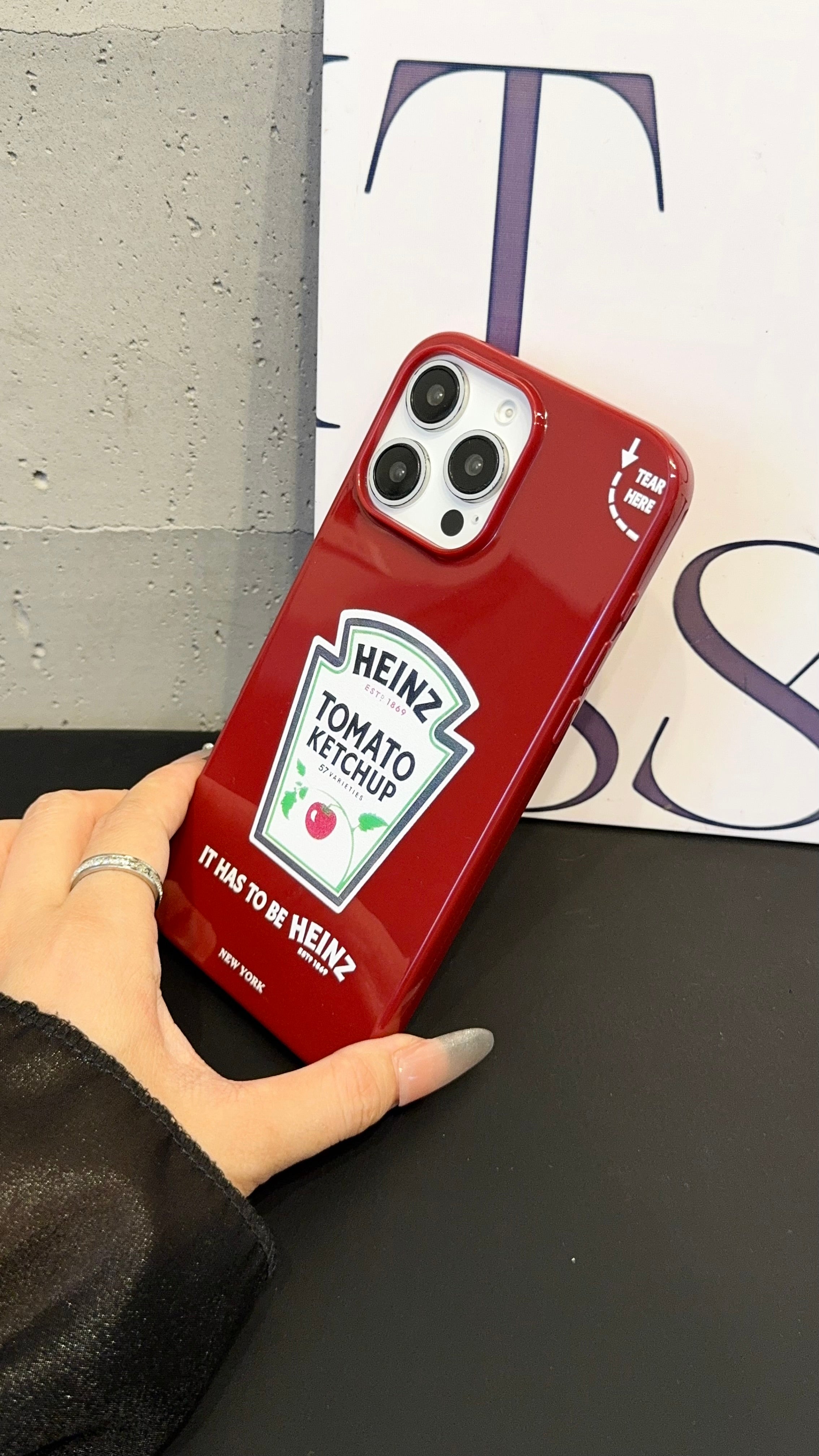 Red Glossy Ketchup Bottle iPhone Case – Fun & Trendy Food-Inspired Protective Cover