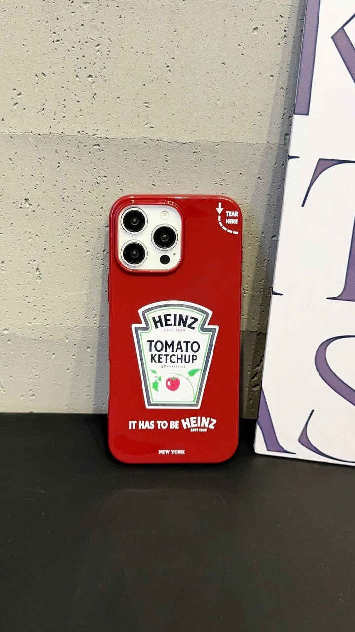 Red Glossy Ketchup Bottle iPhone Case – Fun & Trendy Food-Inspired Protective Cover