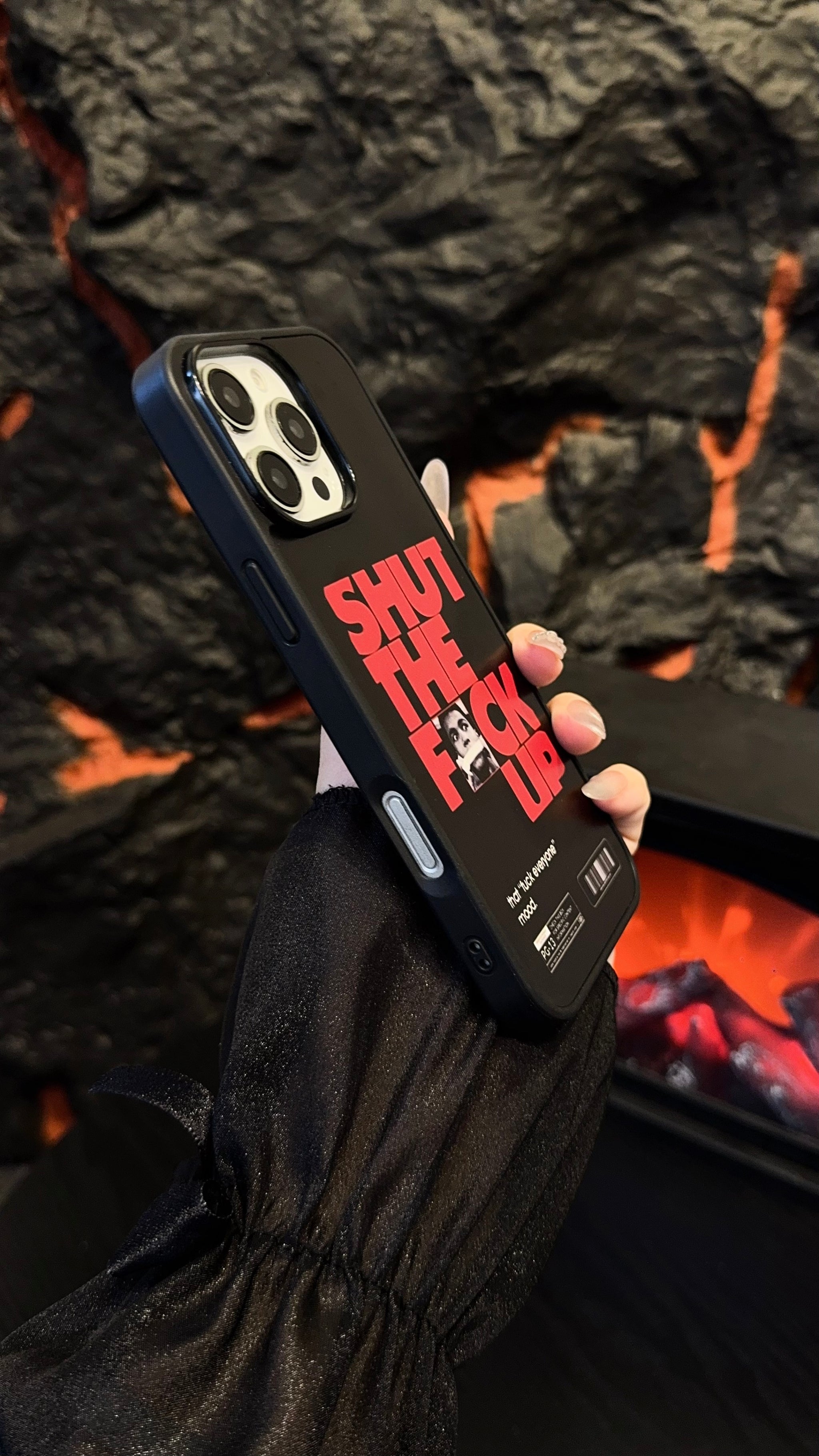 “Shut The F*ck Up” Bold Black iPhone Case – Attitude Graphic Protective Cover