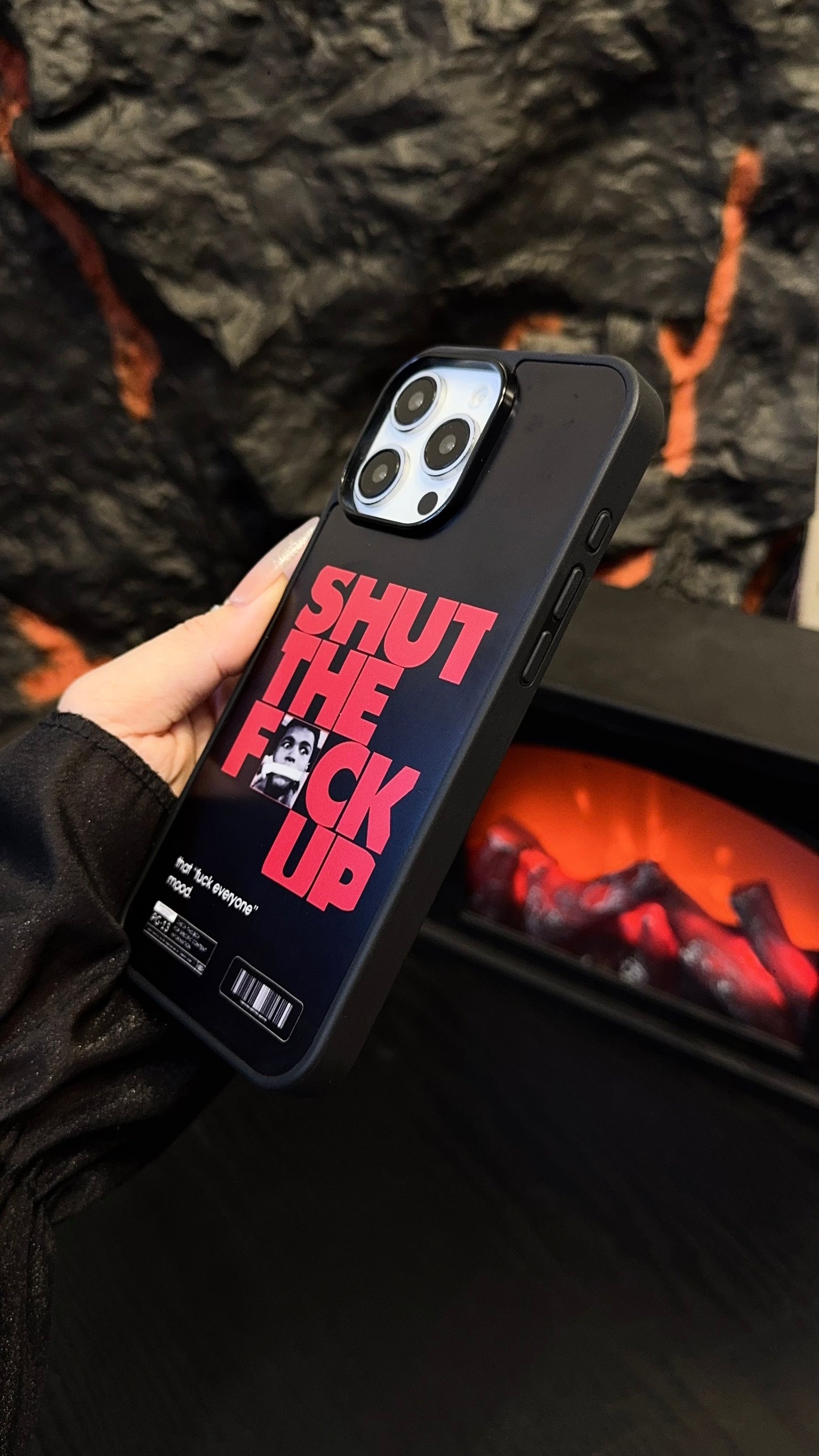 “Shut The F*ck Up” Bold Black iPhone Case – Attitude Graphic Protective Cover