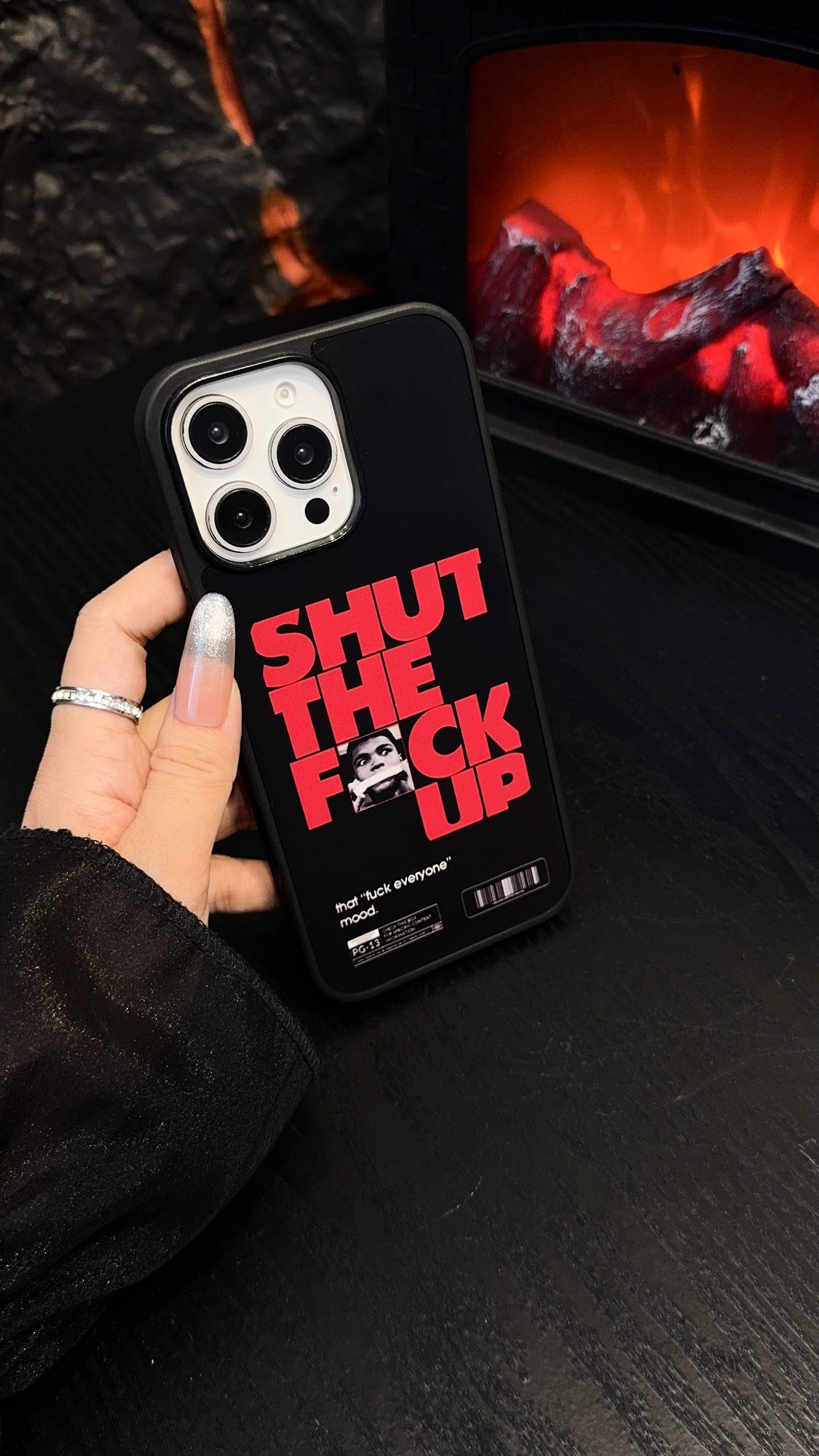 “Shut The F*ck Up” Bold Black iPhone Case – Attitude Graphic Protective Cover