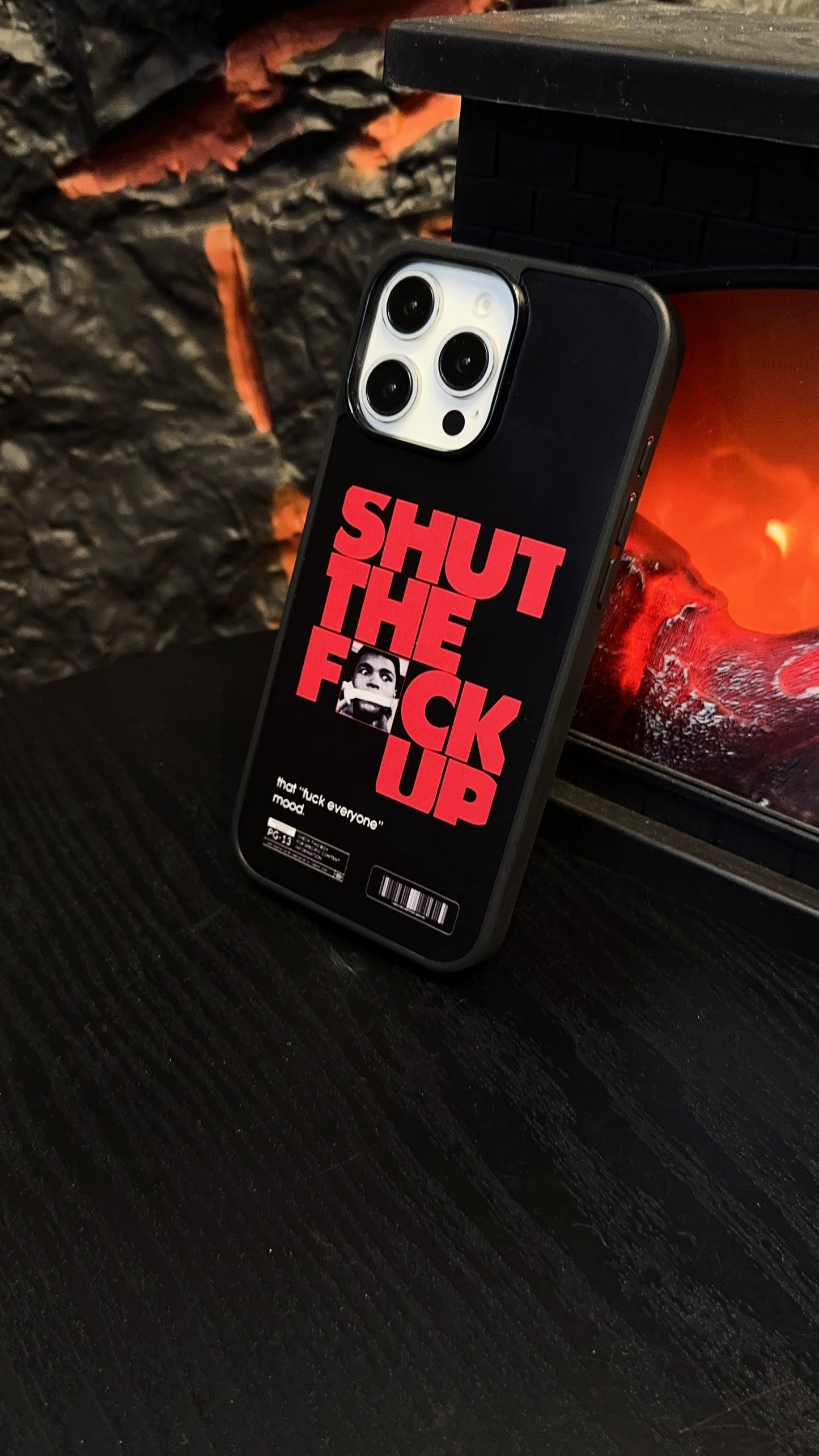 “Shut The F*ck Up” Bold Black iPhone Case – Attitude Graphic Protective Cover