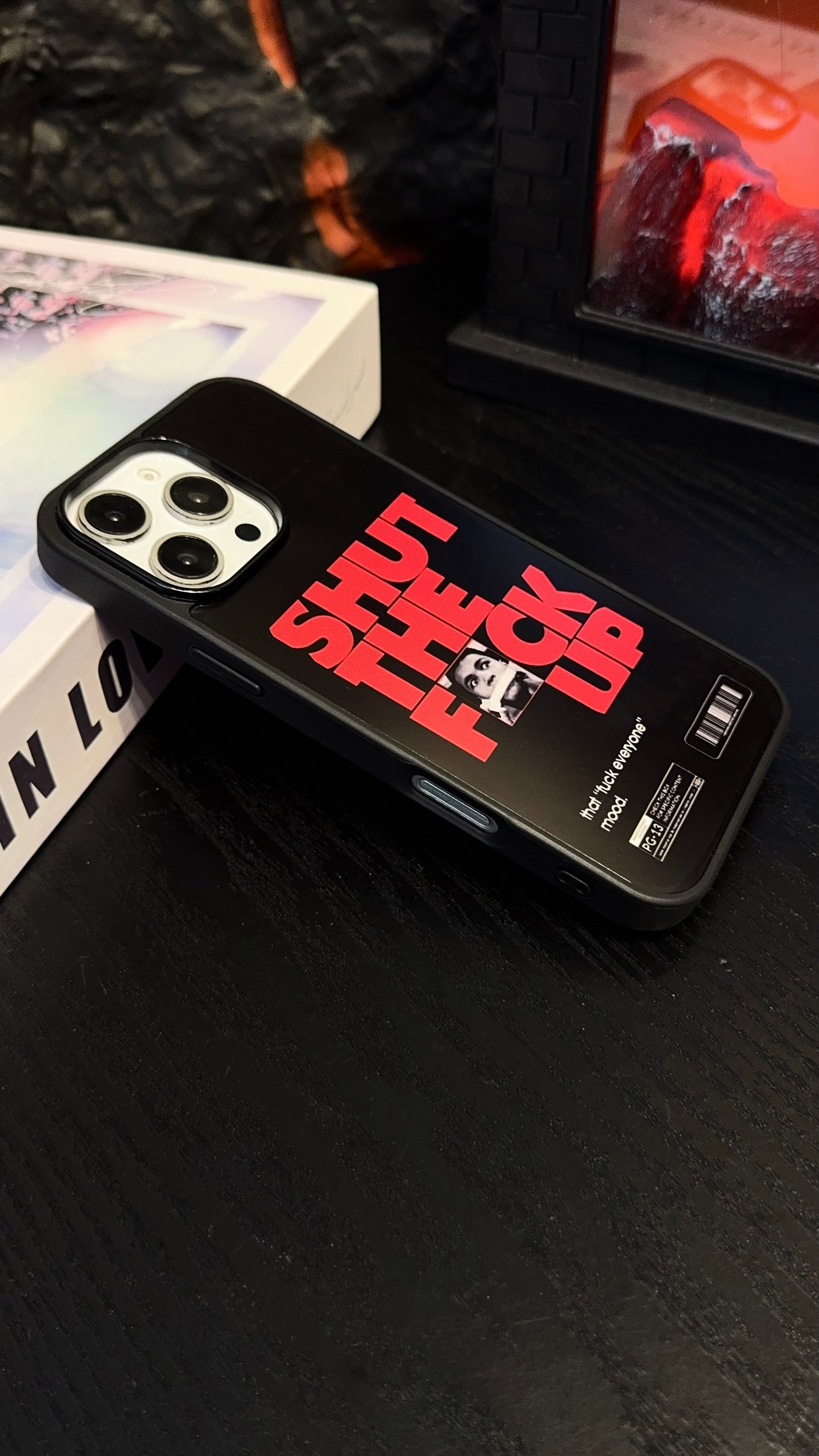 “Shut The F*ck Up” Bold Black iPhone Case – Attitude Graphic Protective Cover