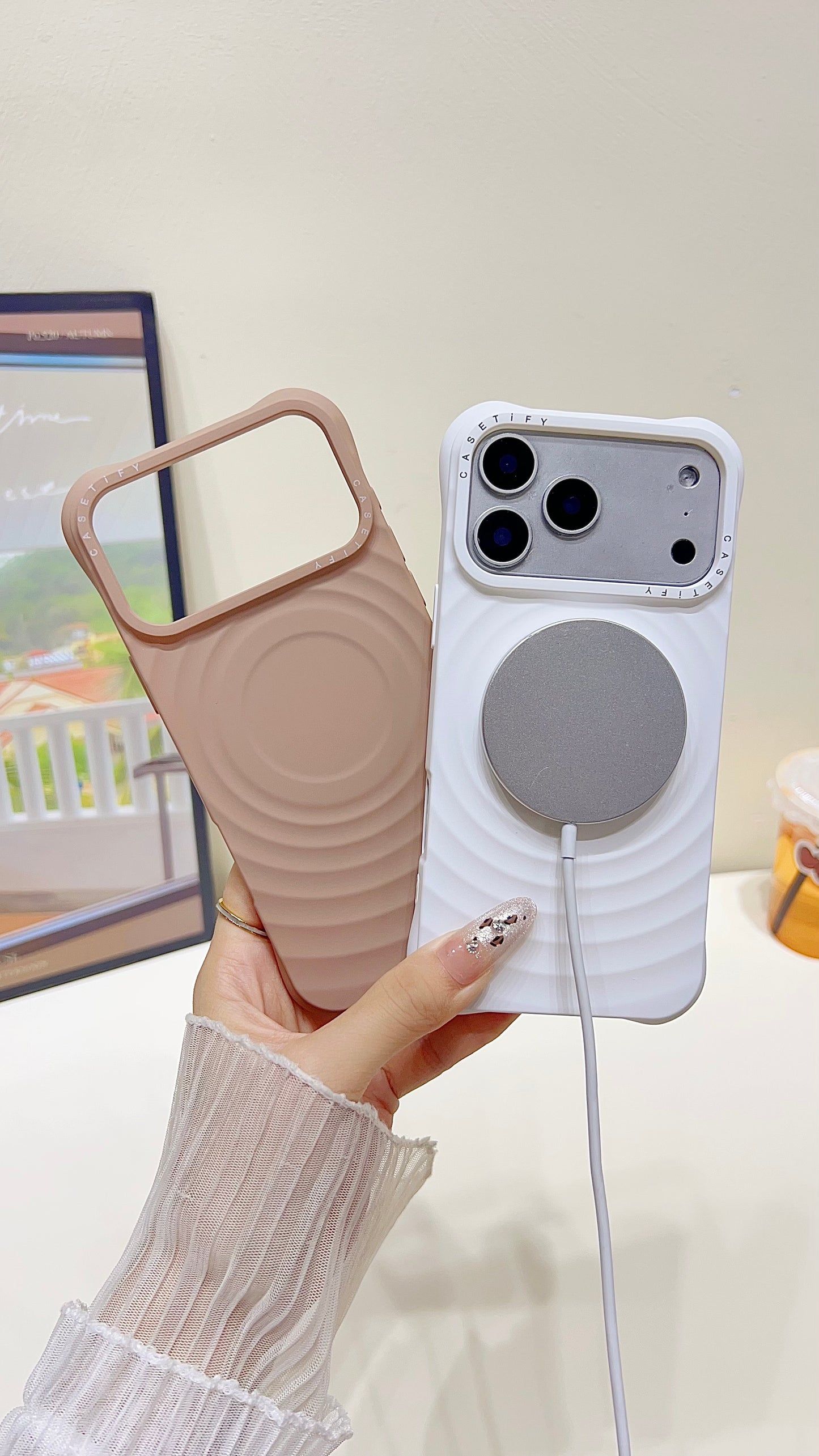 Wave Pattern MagSafe iPhone Case – Chic Minimal Design with Camera Protection