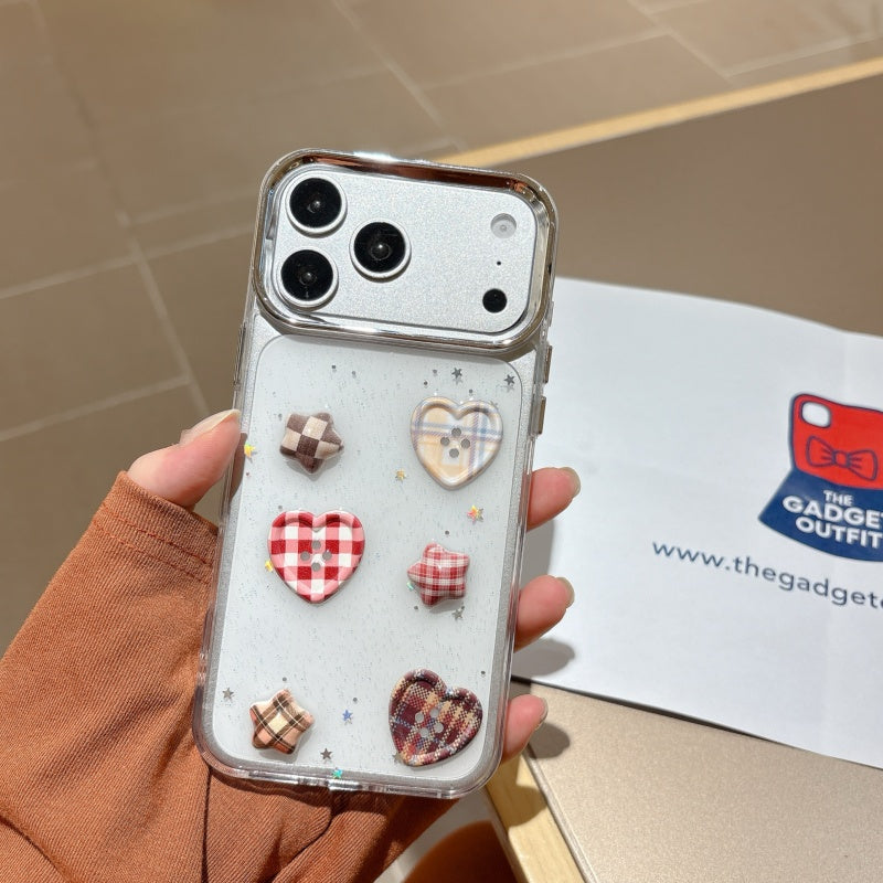 Candy Heart Glow iPhone Case – Dreamy Clear Aesthetic Cover
