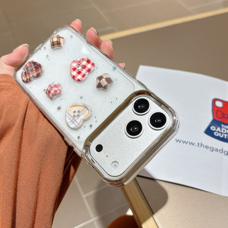 Candy Heart Glow iPhone Case – Dreamy Clear Aesthetic Cover