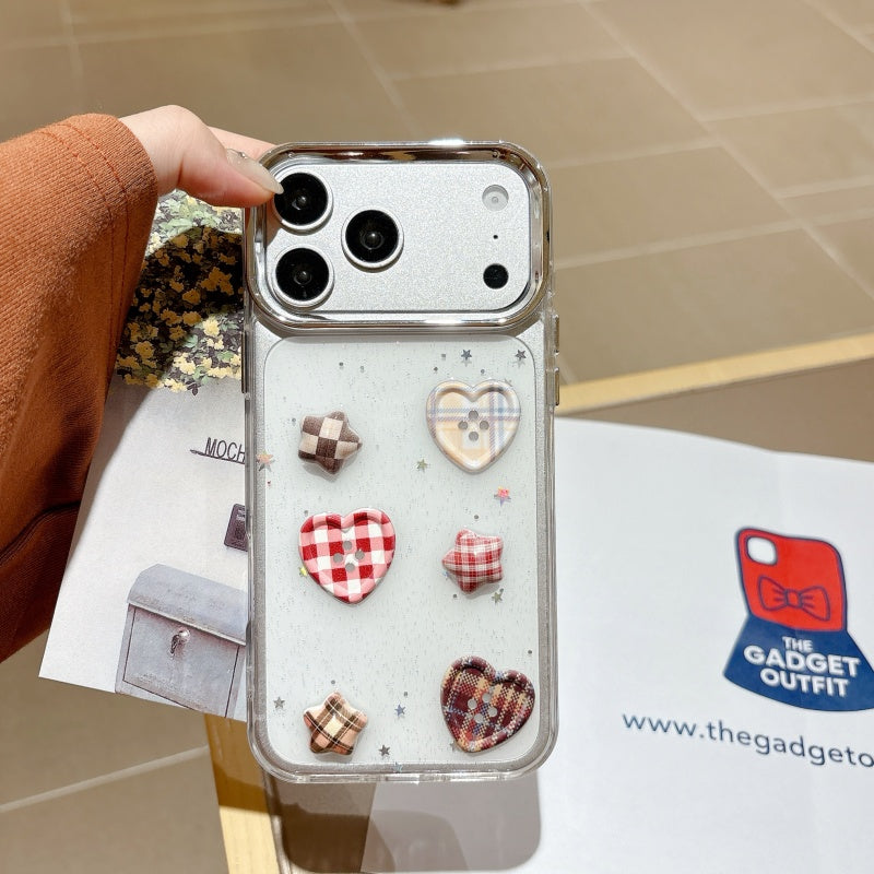 Candy Heart Glow iPhone Case – Dreamy Clear Aesthetic Cover