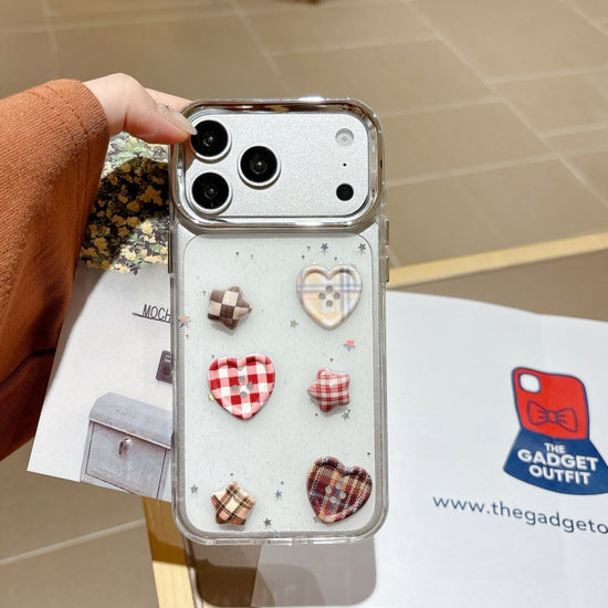 Candy Heart Glow iPhone Case – Dreamy Clear Aesthetic Cover