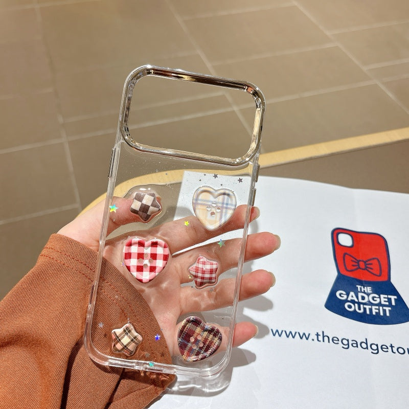 Candy Heart Glow iPhone Case – Dreamy Clear Aesthetic Cover