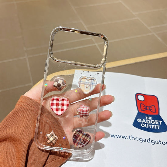 Candy Heart Glow iPhone Case – Dreamy Clear Aesthetic Cover