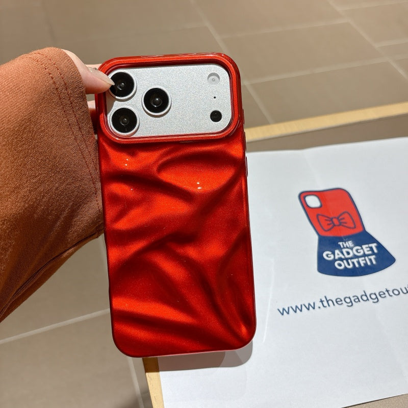 Liquid Metal Red iPhone Case – Glossy Metallic Designer Cover