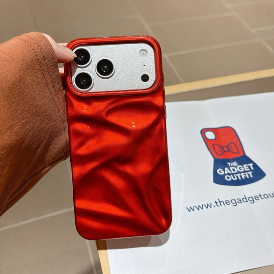 Liquid Metal Red iPhone Case – Glossy Metallic Designer Cover