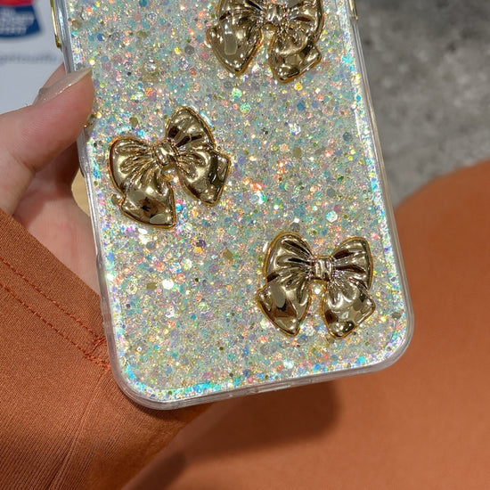 Sparkly Bow iPhone Case – Cute Glitter Cover for Everyday Style