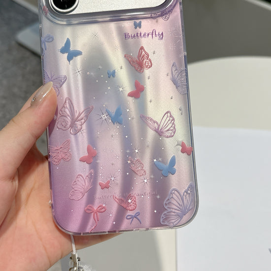 Dreamy Butterfly Gradient iPhone Case | Cute Purple Pink Protective Phone Cover