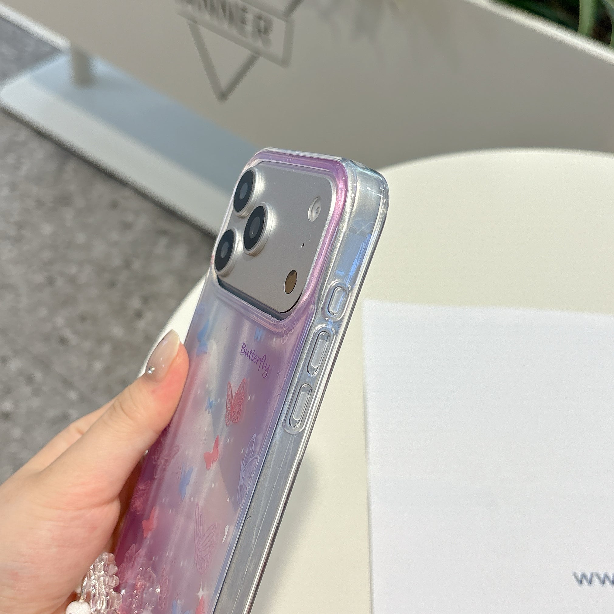 Dreamy Butterfly Gradient iPhone Case | Cute Purple Pink Protective Phone Cover