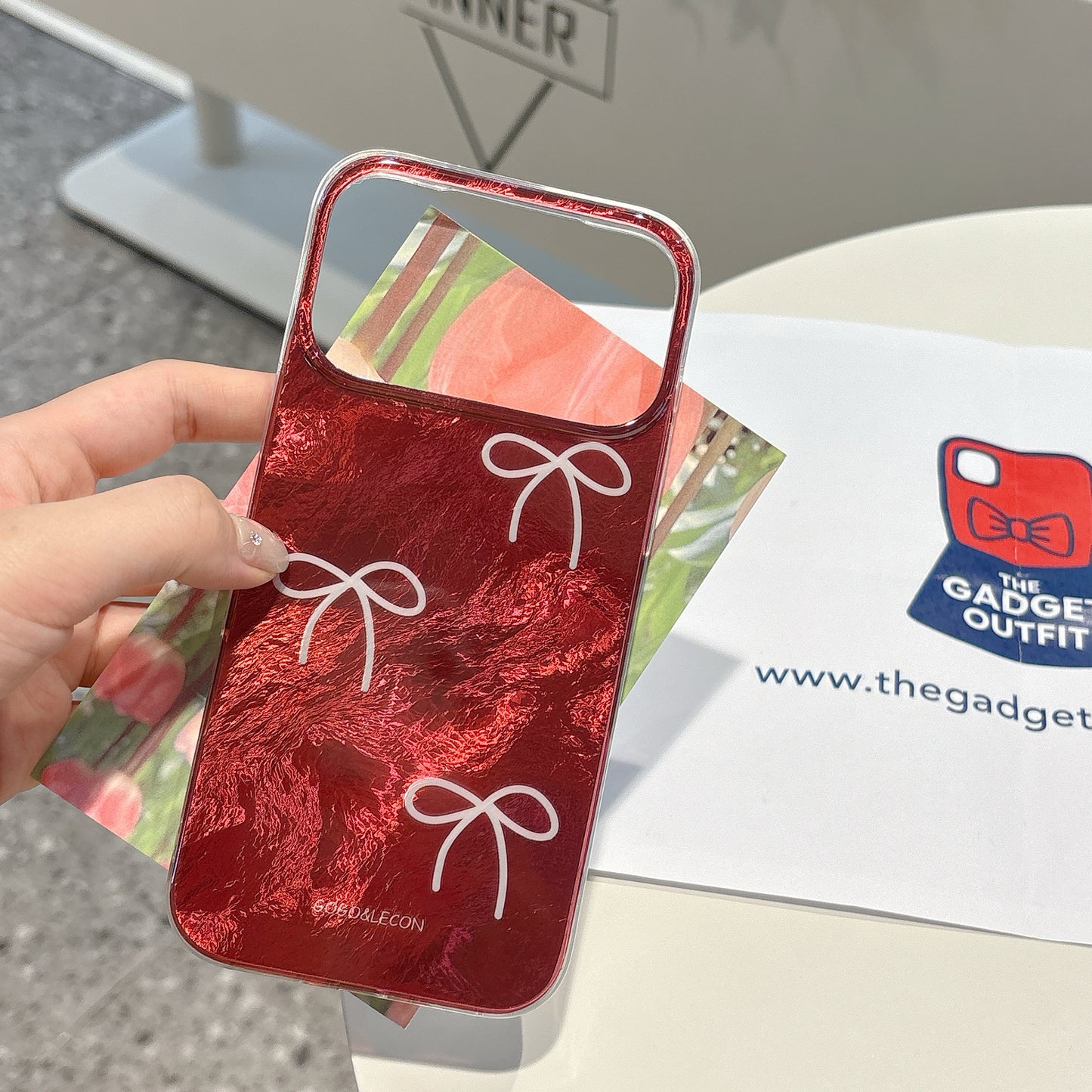 Luxury Red Bow iPhone Case | Glossy Cute Protective Phone Cover for iPhone