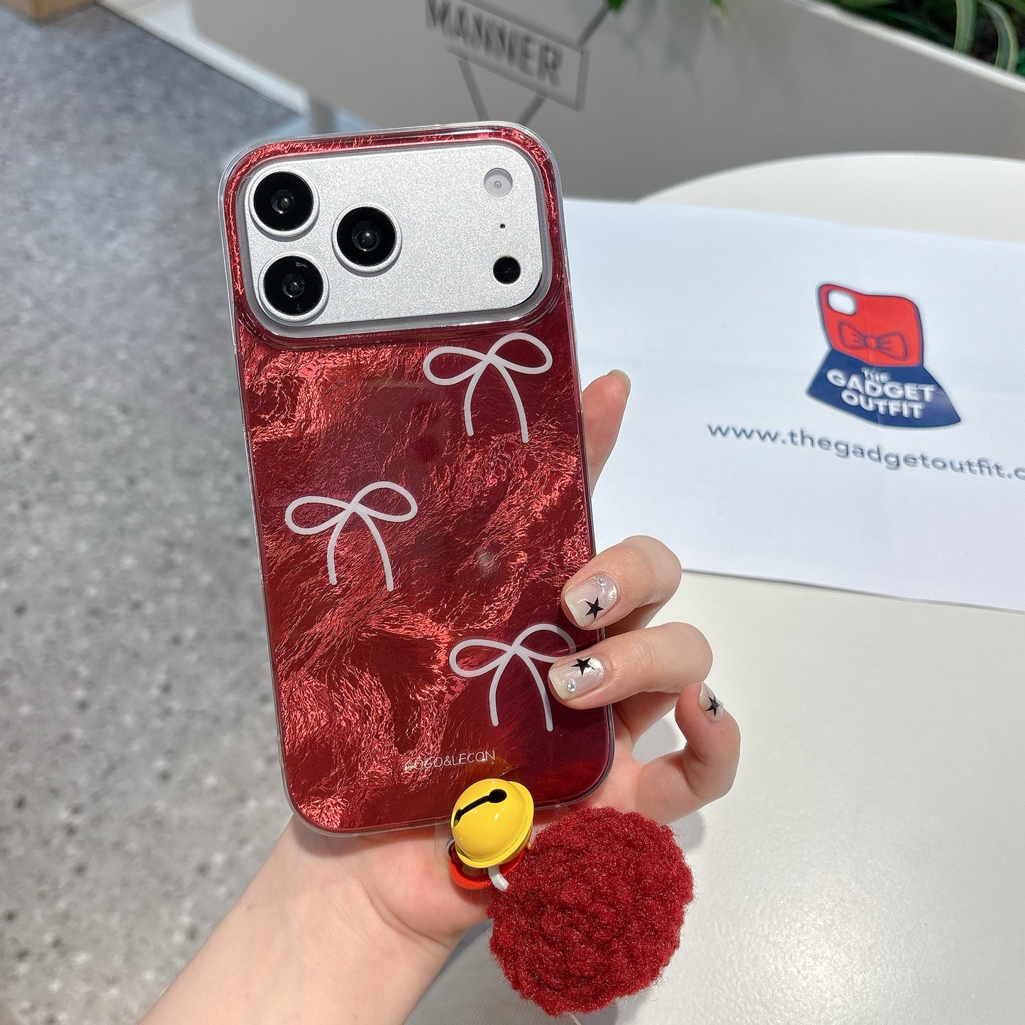 Luxury Red Bow iPhone Case | Glossy Cute Protective Phone Cover for iPhone