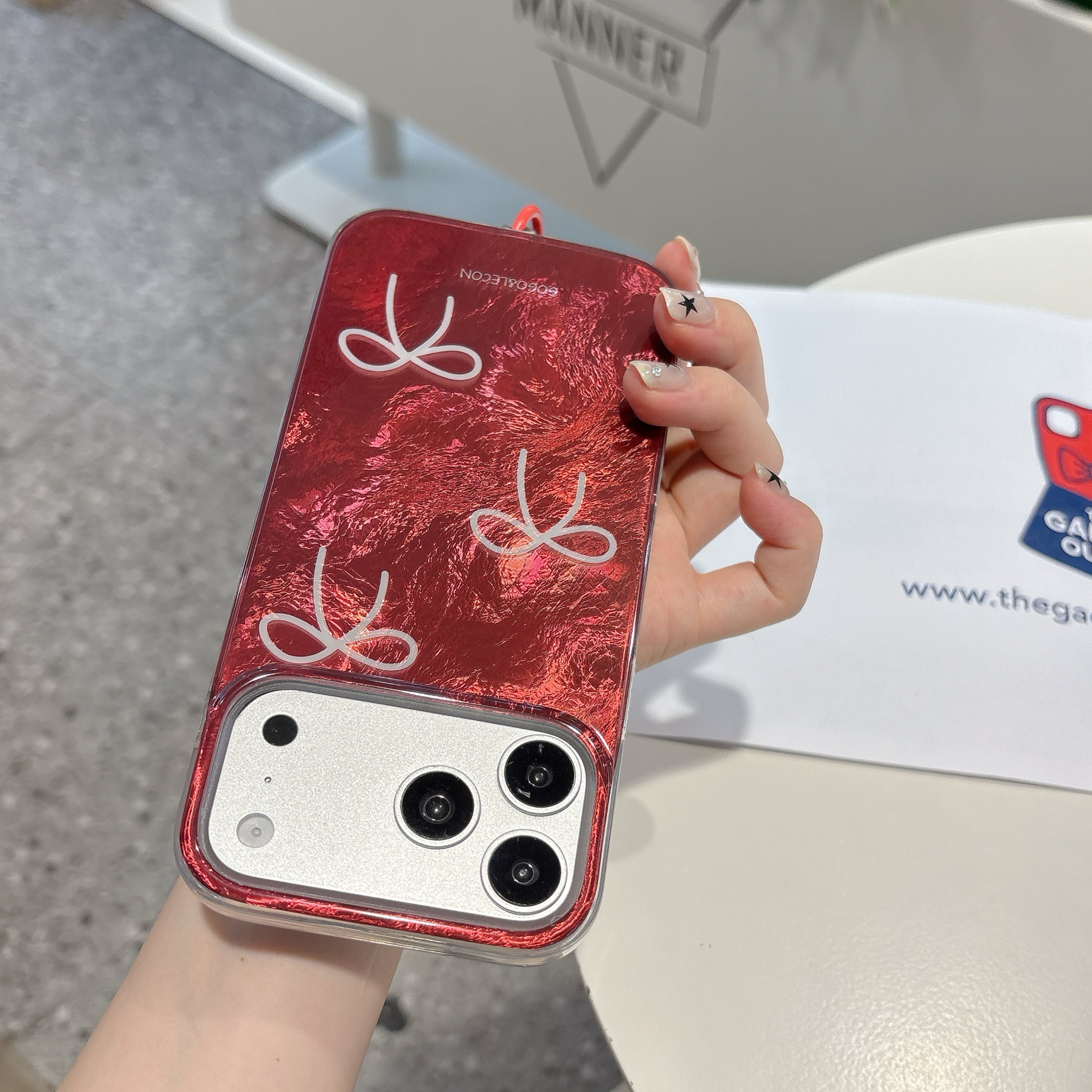 Luxury Red Bow iPhone Case | Glossy Cute Protective Phone Cover for iPhone