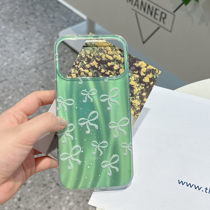 Green Bow Pearl Charm iPhone Case – Cute Stylish Protective Cover
