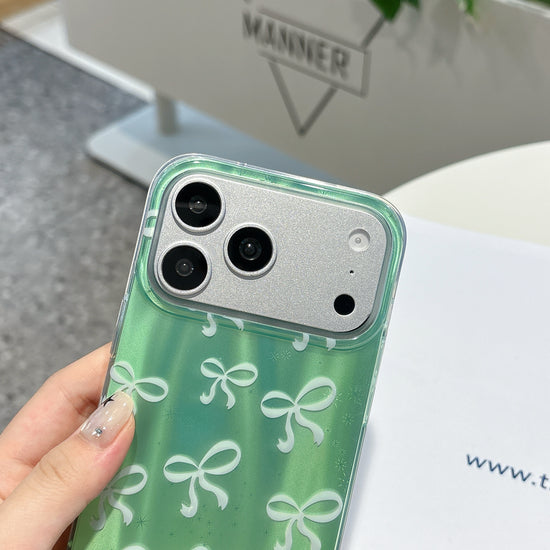Green Bow Pearl Charm iPhone Case – Cute Stylish Protective Cover