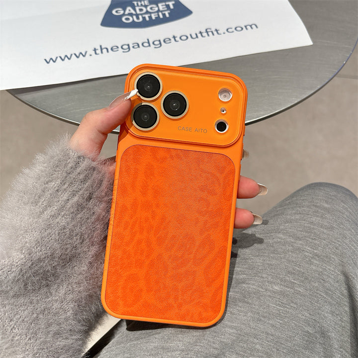 Bright Orange iPhone Case with Camera Protection - CASE Leopard Print Case