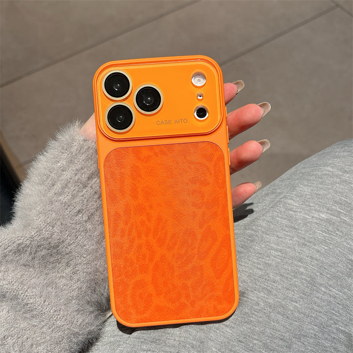 Bright Orange iPhone Case with Camera Protection - CASE Leopard Print Case