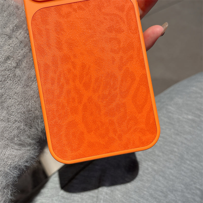 Bright Orange iPhone Case with Camera Protection - CASE Leopard Print Case
