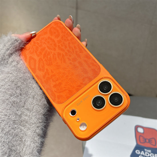 Bright Orange iPhone Case with Camera Protection - CASE Leopard Print Case